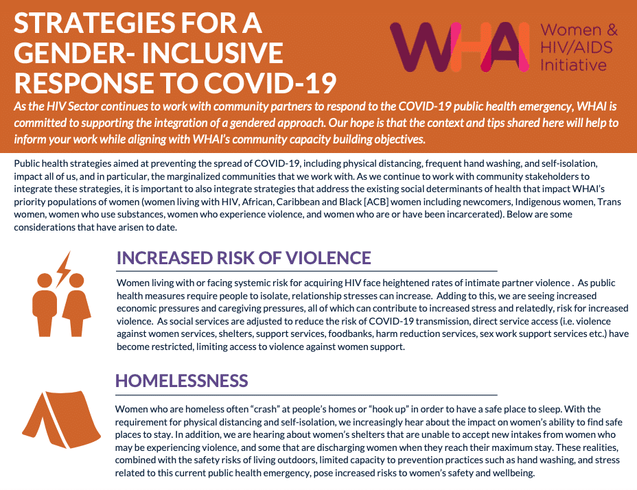 gender inclusive response to covid 19
