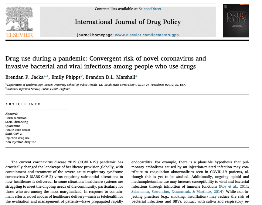 Convergent risk of COVID-19 and bacterial and viral infections among PWUD